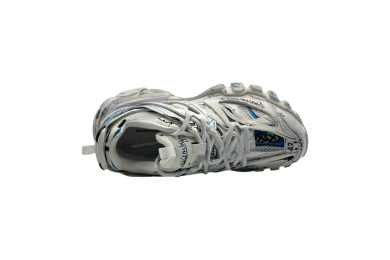 Balenciaga Track 1.0 Sneakers ' White Blue Mesh and Nylon Graffiti'