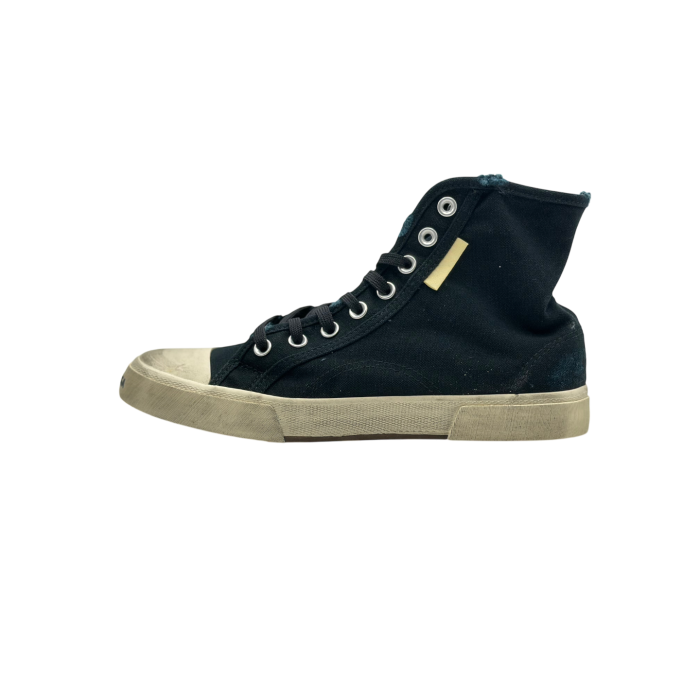 Balenciaga Paris High Sneakers 'Black Destroyed White Rubber'