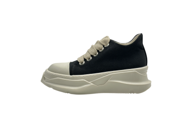 RICK OWENS DRKSHDW JUMBOLACE ABSTRACT LOW SNEAKS IN BLACK/MILK