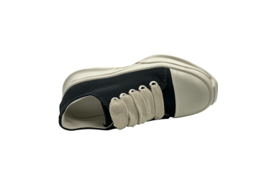 RICK OWENS DRKSHDW JUMBOLACE ABSTRACT LOW SNEAKS IN BLACK/MILK