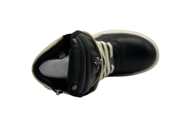 Rick Owens x Chrome Hearts Geobasket High-Top Sneakers