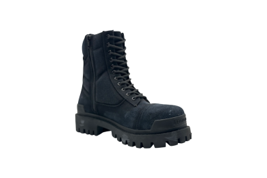 Balenciaga Combat Strike Boots 'Washed Black Cotton'