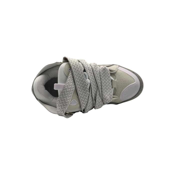 Lanvin Leather Curb Sneakers 'Grey/White'