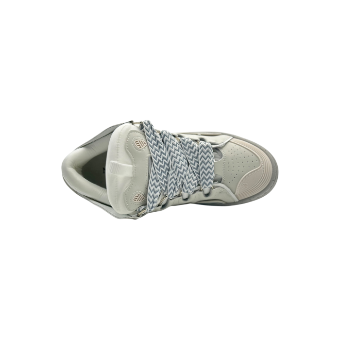 Lanvin Leather Curb Sneakers 'Grey/White'