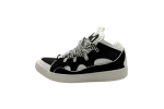 Lanvin Leather Curb Sneakers 'Black White'