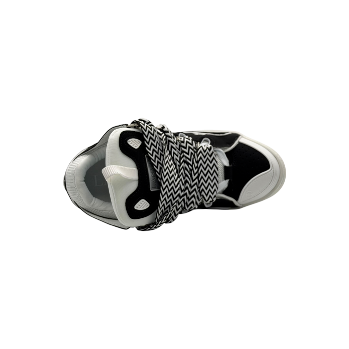 Lanvin Leather Curb Sneakers 'Black White'