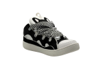 Lanvin Leather Curb Sneakers 'Black White'