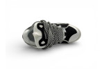 Lanvin Leather Curb Sneakers 'Black White'