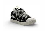 Lanvin Leather Curb Sneakers 'Black White'