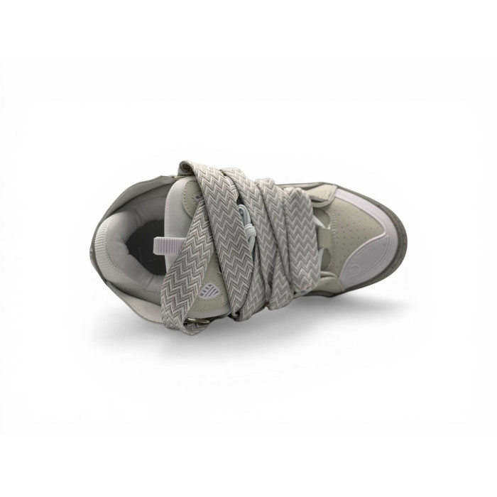 Lanvin Leather Curb Sneakers 'Grey/White'