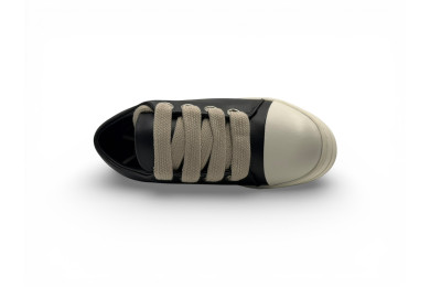 RICK OWENS SS25 HOLLYWOOD JUMBOLACE SNEAKERS IN 'BLACK/MILK' Low