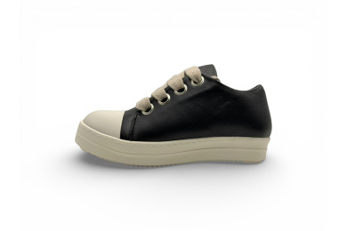 RICK OWENS SS25 HOLLYWOOD JUMBOLACE SNEAKERS IN 'BLACK/MILK' Low