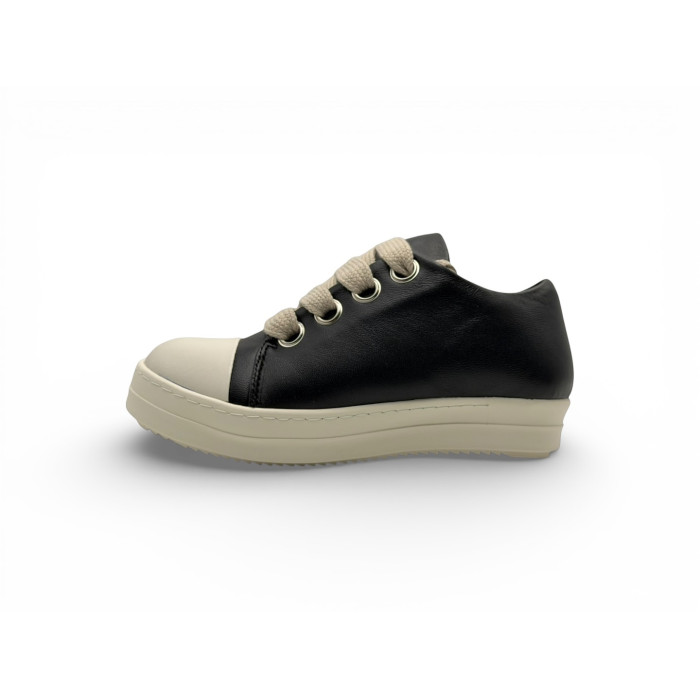 RICK OWENS SS25 HOLLYWOOD JUMBOLACE SNEAKERS IN 'BLACK/MILK' Low