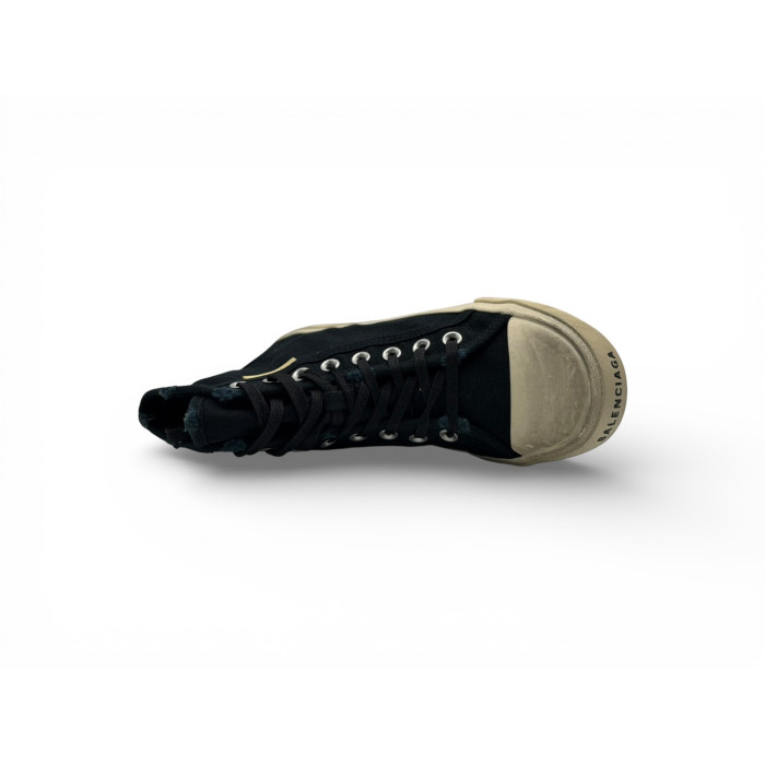 Balenciaga Paris High Sneakers 'Black Destroyed White Rubber'