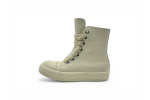 RICK OWENS LTR JUMBO LACE HIGH SNEAKS IN MILK