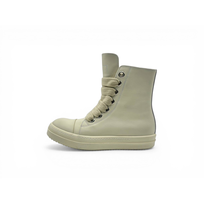 RICK OWENS LTR JUMBO LACE HIGH SNEAKS IN MILK
