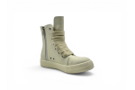 RICK OWENS LTR JUMBO LACE HIGH SNEAKS IN MILK