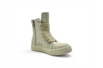 RICK OWENS LTR JUMBO LACE HIGH SNEAKS IN MILK