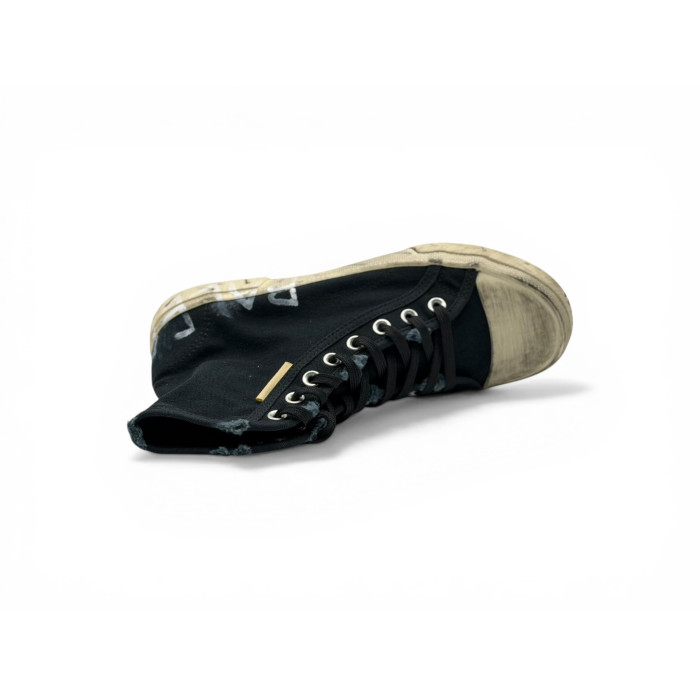 Balenciaga Paris High 'Black Destroyed White Rubber Graffiti'