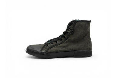 Balenciaga Paris High 'Black Destroyed Cotton and Black Rubber'
