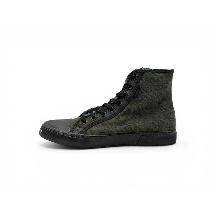 Balenciaga Paris High 'Black Destroyed Cotton and Black Rubber'