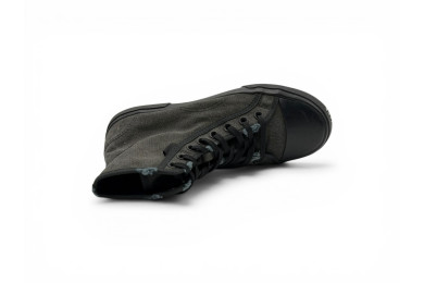 Balenciaga Paris High 'Black Destroyed Cotton and Black Rubber'