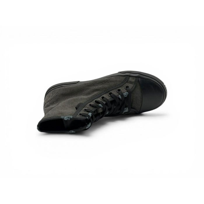 Balenciaga Paris High 'Black Destroyed Cotton and Black Rubber'