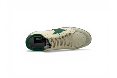 Golden Goose Ball-Star 'White Nappa / Green Star'