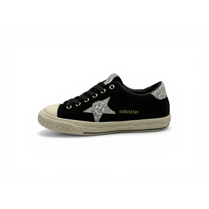 Golden Goose V-Star 'Black / Silver Glitter Star'