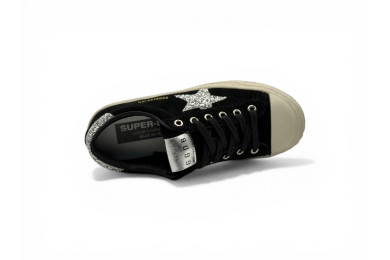 Golden Goose V-Star 'Black / Silver Glitter Star'