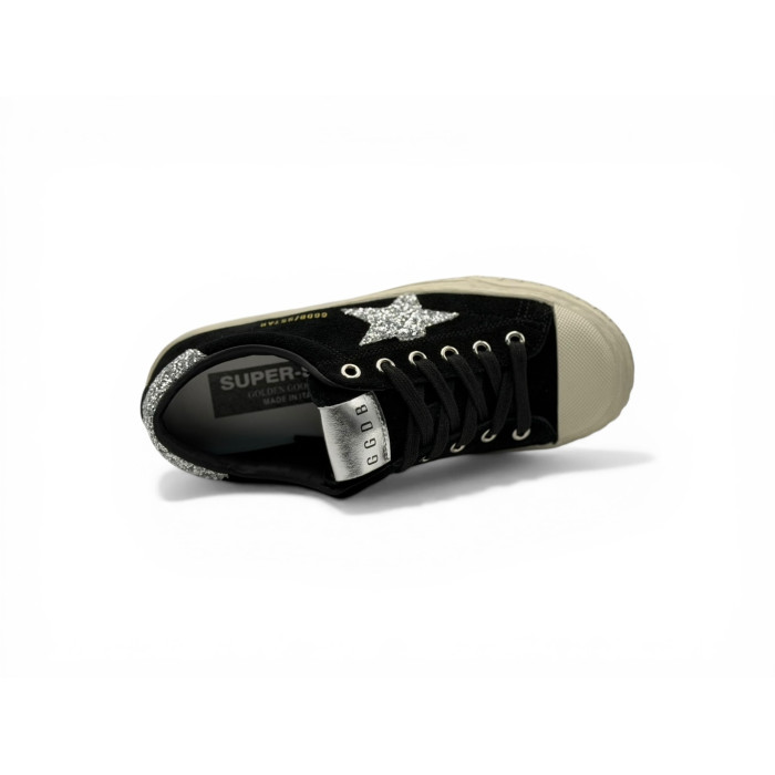 Golden Goose V-Star 'Black / Silver Glitter Star'