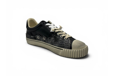 Maison Margiela New Evolution 'Black Leather and Striped Canvas'