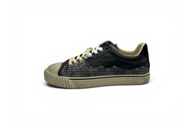 Maison Margiela New Evolution 'Black Leather and Striped Canvas'