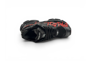 Balenciaga Runner Graffiti Sneakers 'Black/Red Mesh/Nylon'