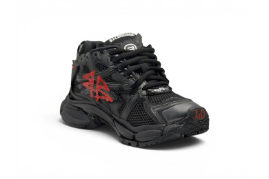 Balenciaga Runner Graffiti Sneakers 'Black/Red Mesh/Nylon'