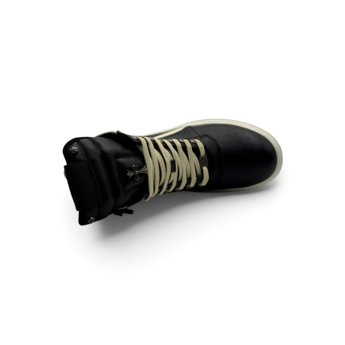 Rick Owens x Chrome Hearts Geobasket High-Top Sneakers