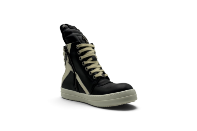 Rick Owens x Chrome Hearts Geobasket High-Top Sneakers