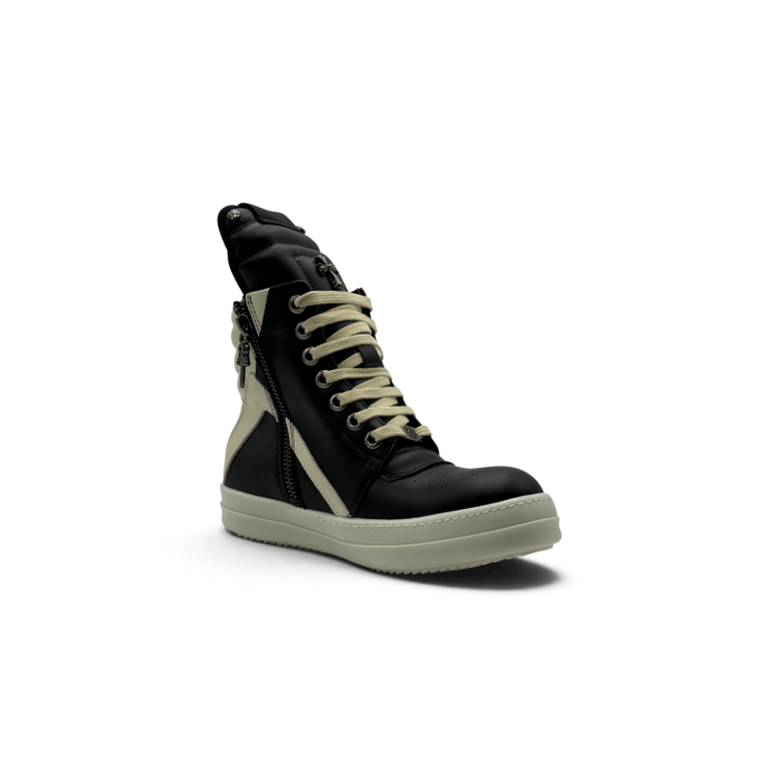 Rick Owens x Chrome Hearts Geobasket High-Top Sneakers