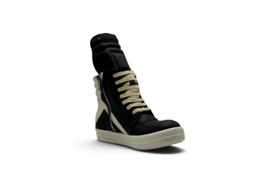 Rick Owens Geobasket High-Top Sneakers 'Black Milk'