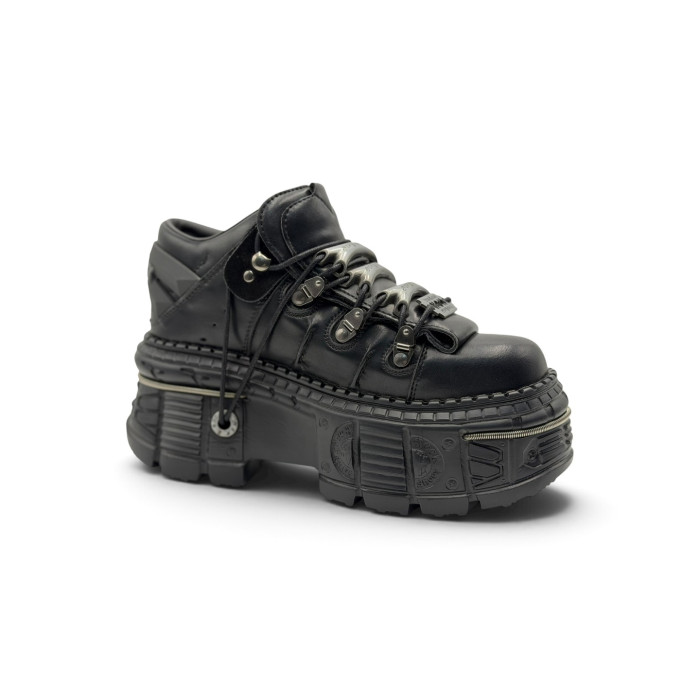 New Rock ANKLE BOOT BLACK IMPERFECT WITH LACES