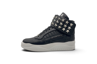 PHILIPP PLEIN Thunder Hi-Top Sneakers Stars Black/White