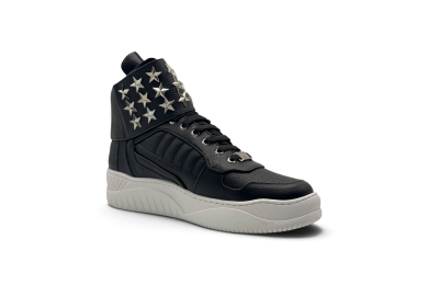 PHILIPP PLEIN Thunder Hi-Top Sneakers Stars Black/White
