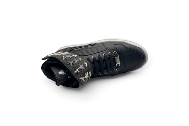 PHILIPP PLEIN Thunder Hi-Top Sneakers Stars Black/White