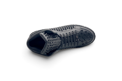 PHILIPP PLEIN Nappa Leather Mid-Top Sneakers Studs Black